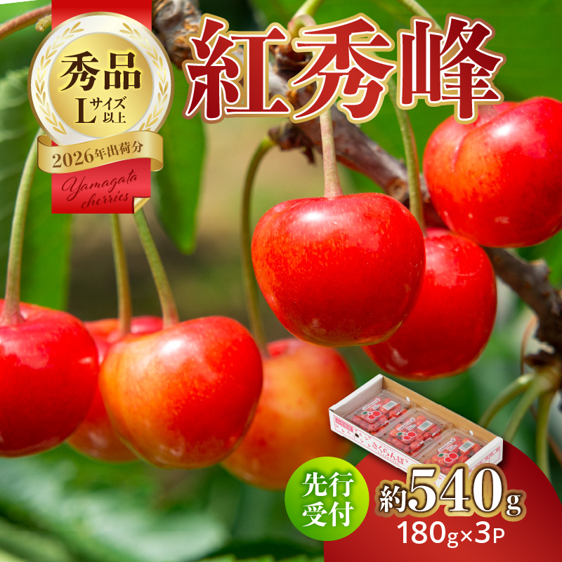 063-008 【2026年度先行受付】★さくらんぼ紅秀峰★約540g 秀品 【6月より順次発送予定】