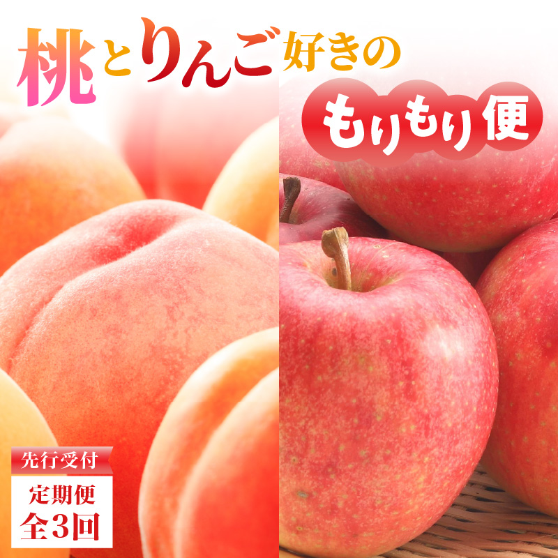 060-T04 ≪先行受付≫【2026度年発送】桃とりんご好きのもりもり便【定期便全３回】