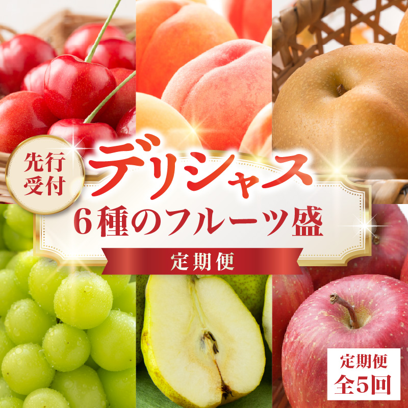 060-T07 ≪先行受付≫ デリシャス６種のフルーツ盛定期便【定期便全5回】