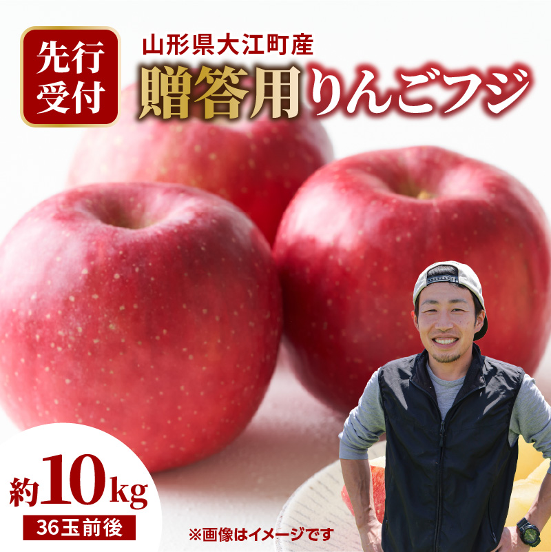 067-003 《先行受付》大江町産 贈答用リンゴふじ 約10kg 36玉前後【2026年11月下旬頃～順次発送予定】