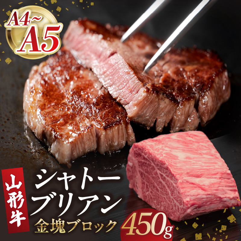 058-001 山形牛シャトーブリアン 金塊ブロック 450g  【肉の小林】
