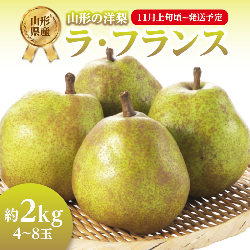 001-103 《先行受付》ラフランス 約2kg（4～8玉） 【2026年11月上旬頃～発送予定】【山形洋梨】