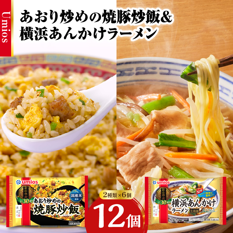 045-006 Umios 冷凍食品 あおり炒めの焼豚炒飯＆横浜あんかけラーメン詰合せセット