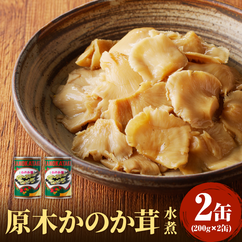 014-016 大江町柳川産 原木かのか茸（ブナハリタケ）水煮200g×2缶（固形量）